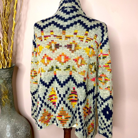 NWOT John Fashion tribal Aztec open sweater jkt sz S - Picture 6 of 10